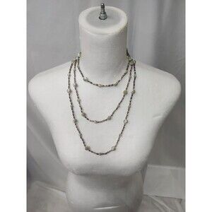 Versatile vintage Long Wrap Necklace can do Strand 2 or 3 Strand Style